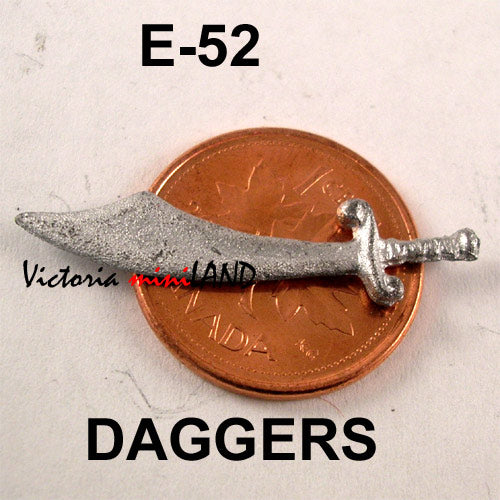 DAGGERS 1-1/4"L unfinished DIY metal miniature for dollhouse - Do it yourself