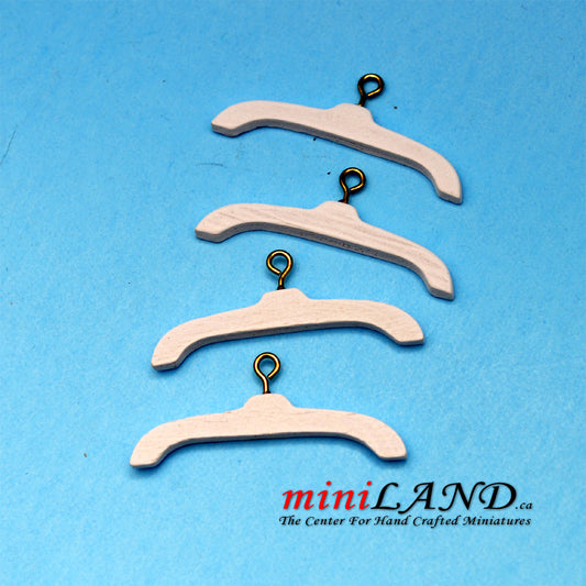 4 White Hangers dollhouse miniature 1:12