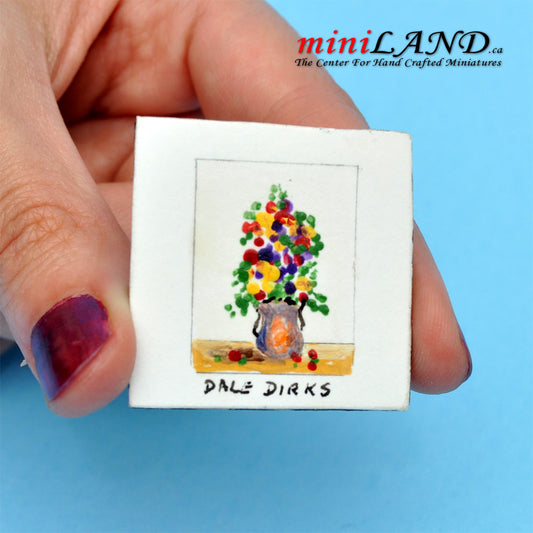 Dale Dirks OOAK original in acrylic paint "Flower on table"