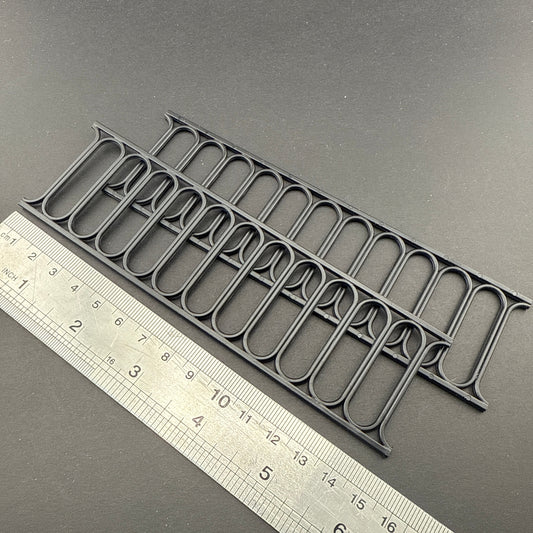 Short black FENCE 2PC-BLACK  for 1:12 Dollhouse miniature 5-7/8"L each fencing