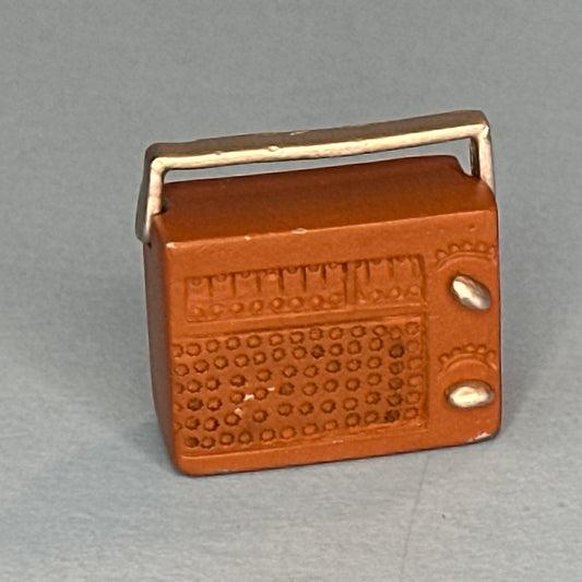 Miniature Dollhouse Radio with Silver Handle and Knobs – 1:12 Scale