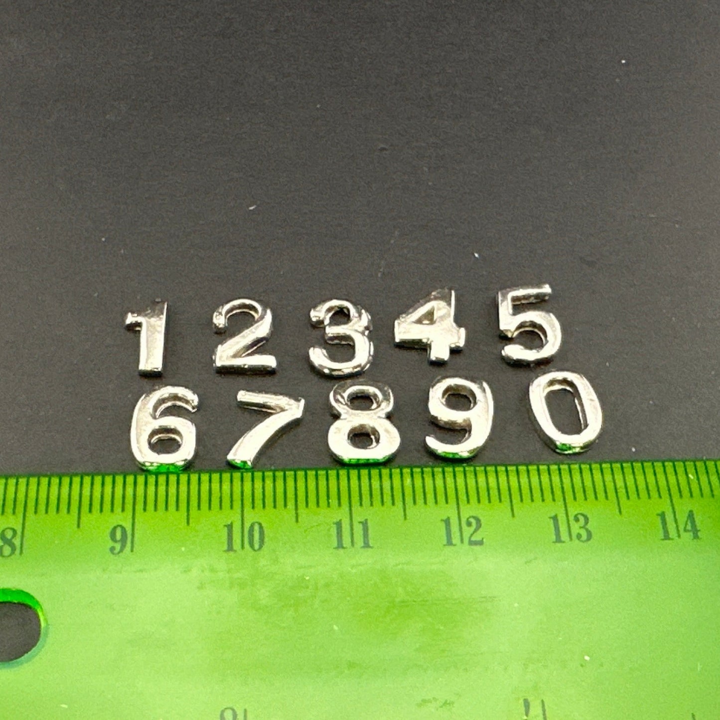 Dollhouse Miniature 0-9 metal numbers 1:12 scale 10mm Top Quality
