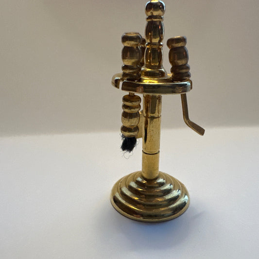 Dollhouse Miniature – Golden Fireplace Tool Set with Stand