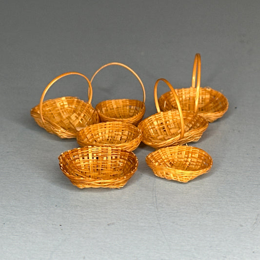 1:12 Scale Miniature Wicker Basket Set – 7 Pieces