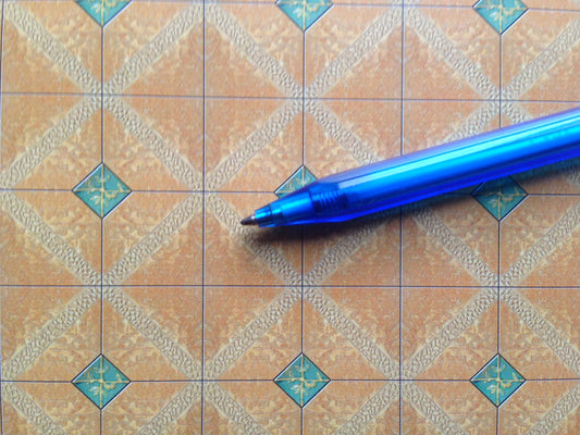 Floor wallpaper Victorian tiles print 16"x11" 1:12 scale