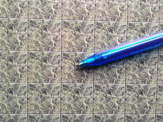 Floor wallpaper dark green marble tiles print 16"x11" 1:12 scale