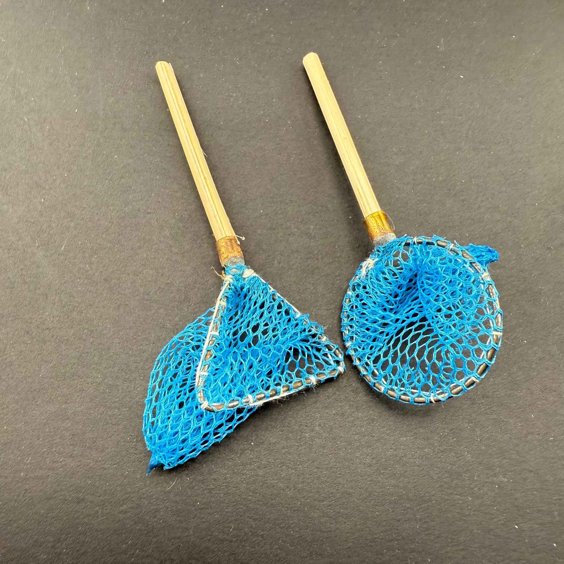 Miniature Cast Net Fishing Net set -Triangle and round for 1:12 scale dollhouse miniature ...
