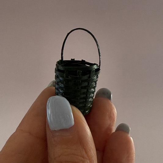 Green Wicker Baskets for Fruits, Flowers, Vegetables – Dollhouse Miniature 1:12