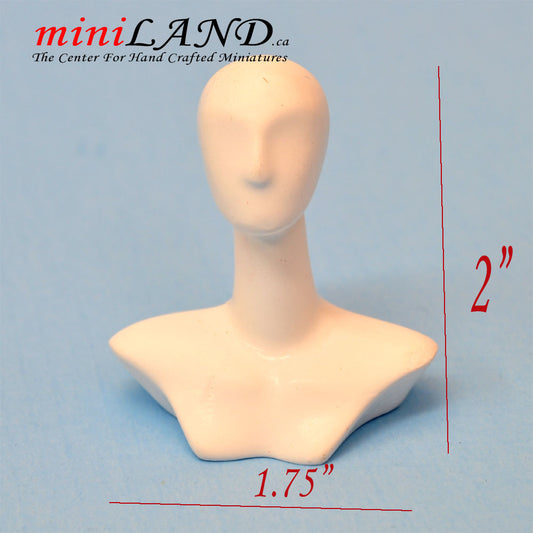 Miniature hat stand BUST TORSO MANNEQUIN dollhouse 1:12 scale