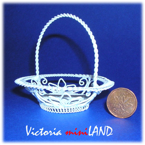 Wire Flower Basket WH123 for 1:12 dollhouse miniature