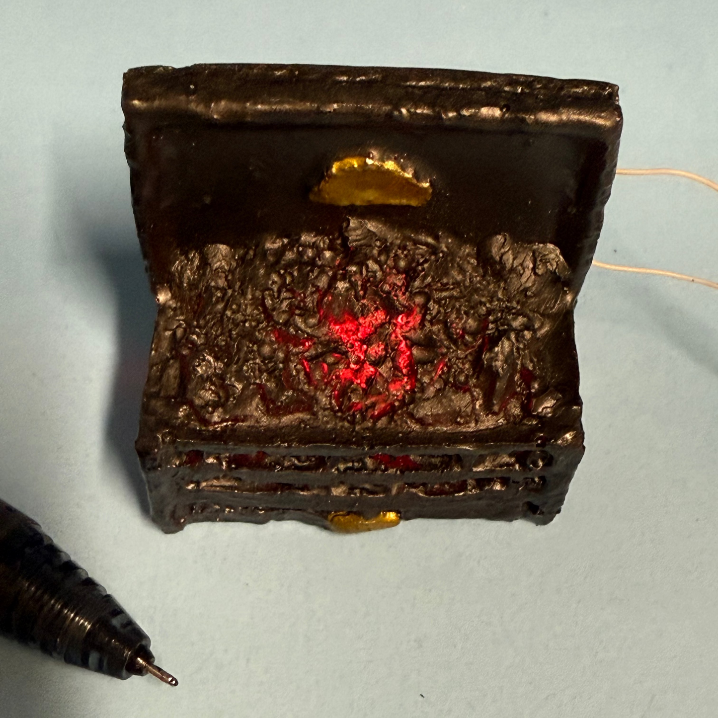 Fire Grate For the Fireplace Dollhouse 12v Glowing Embers light miniature 1 1:12 scale