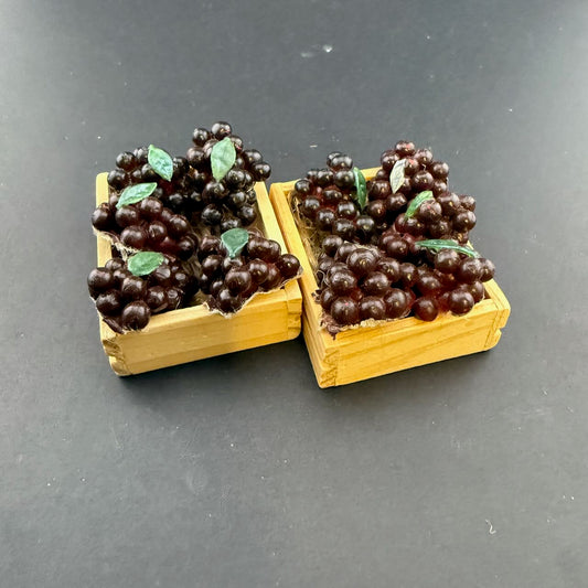 Set of 2 Economical Miniature Wooden Grape Crates – 1:6 Scale
