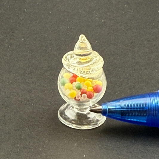 Clear Glass candy jar Dollhouse miniature 1:12 scale