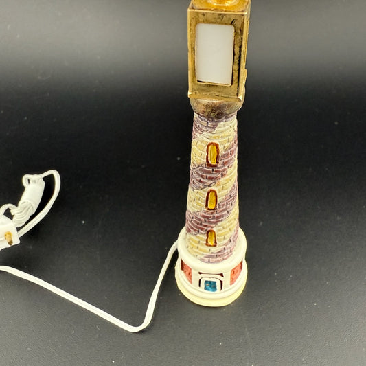 Miniature 12V Lighthouse Floor Lamp with Book Bulb – 1:12 Scale Dollhouse Light