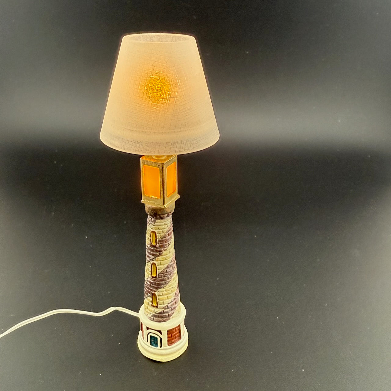 Miniature 12V Lighthouse Floor Lamp with Book Bulb – 1:12 Scale Dollhouse Light