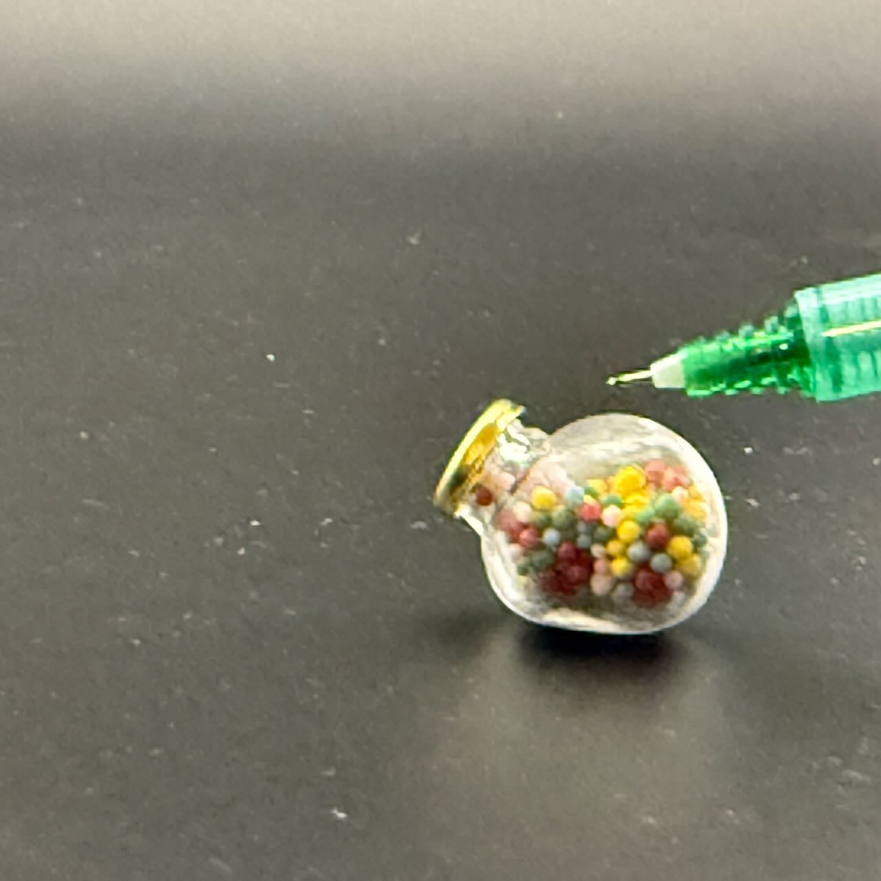 Clear Glass candy jar Dollhouse miniature 1:12 scale store