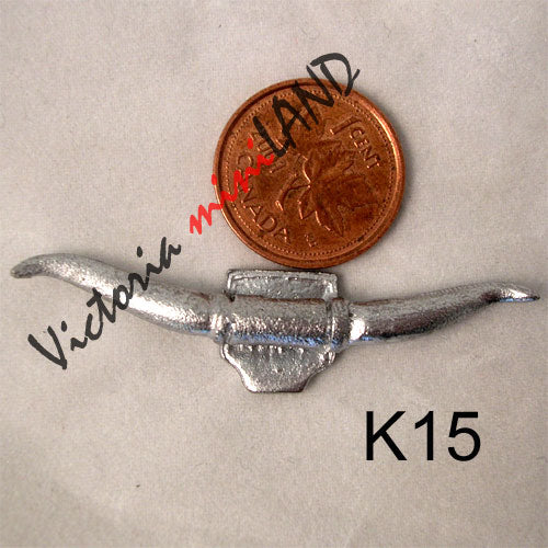STEER HORNS 2"L unvollendete DIY Metallminiatur für Puppenhaus - Do it yourself