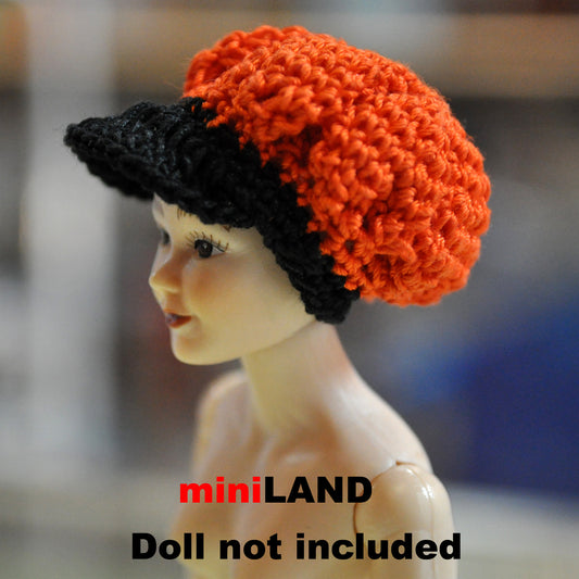 Handmade Crocheted Miniature Cap with Visor 1:12