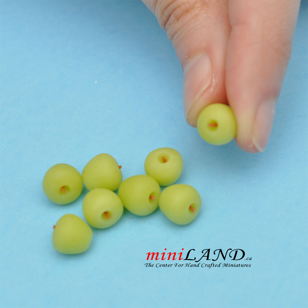 Lot 8 Loose green Apples Dollhouse Miniatures Food Fruit LF02 1:12 scale