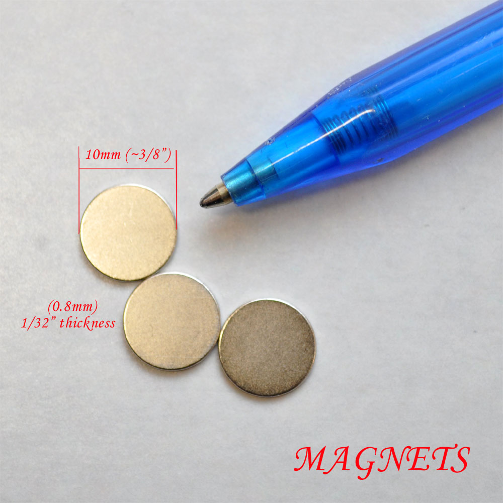 3 Additional disk magnets for miniLAND LED lights  3/8" x 1/32" 1:12 scale