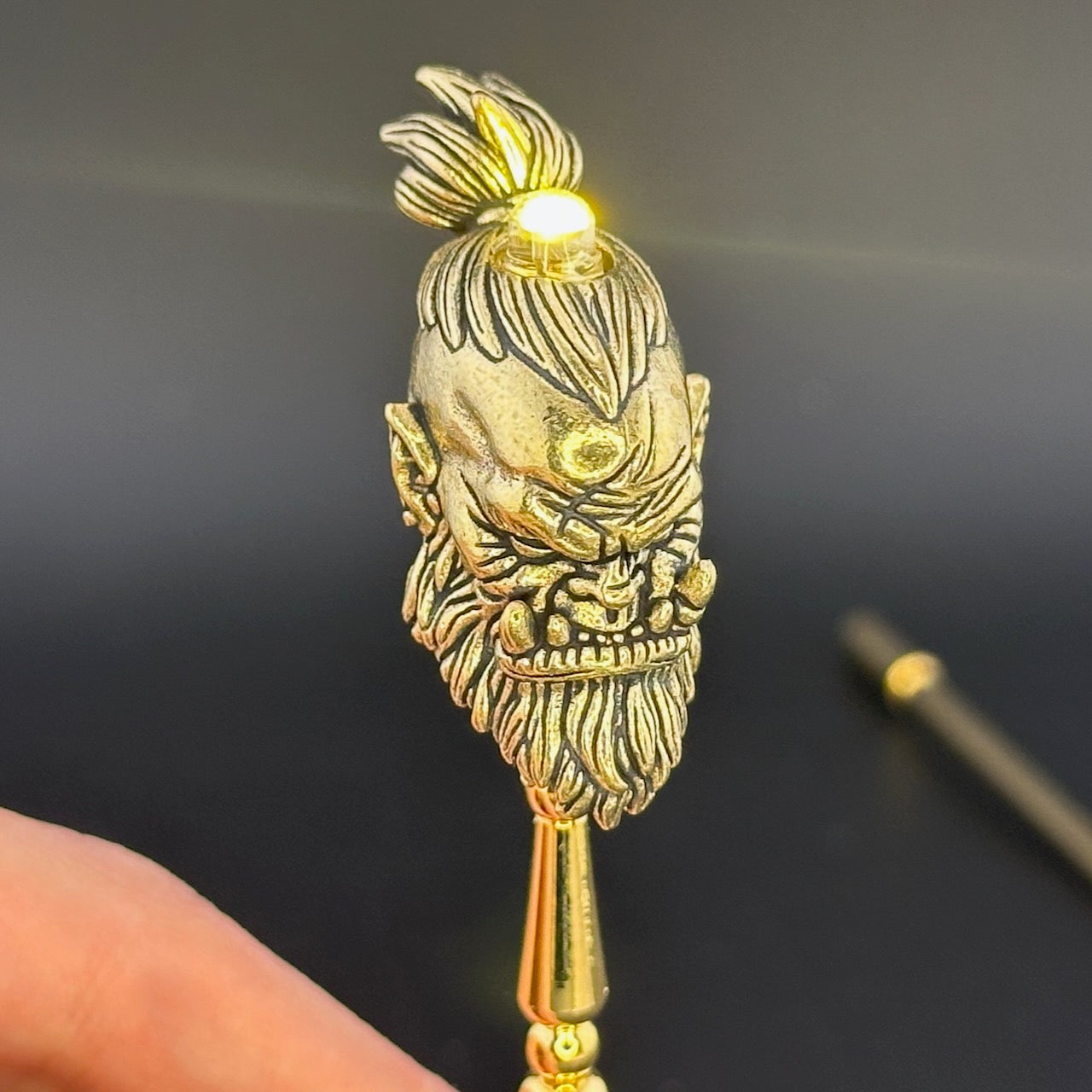 Miniature LED  lamp warrior/ guardian spirit Touchless operation with Wand  1:12 table for Dollhouse No-touch No-Switch Floor light