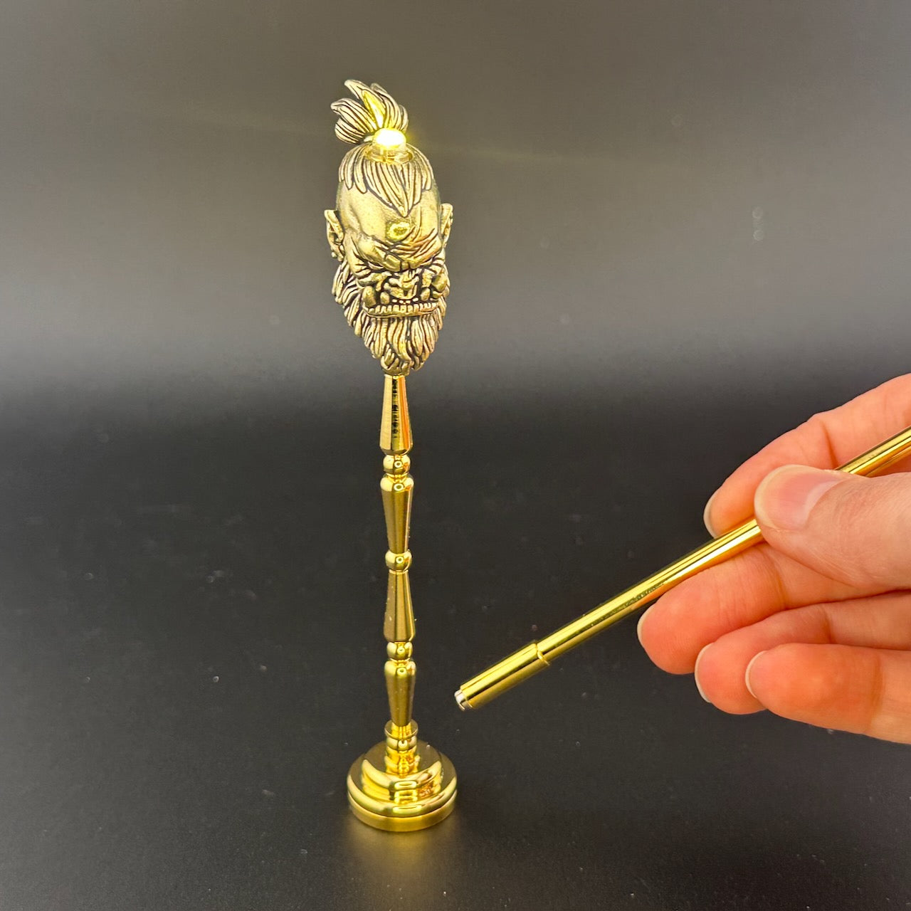 Miniature LED  lamp warrior/ guardian spirit Touchless operation with Wand  1:12 table for Dollhouse No-touch No-Switch Floor light