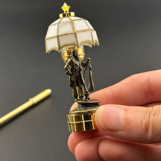 Pirate Miniature Touchless operation with Wand  1:12 table lamp LED for Dollhouse table light solid brass (Copy)
