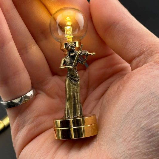 Playing Violin Miniature Touchless operation with Wand  1:12 table lamp LED for Dollhouse table light solid brass