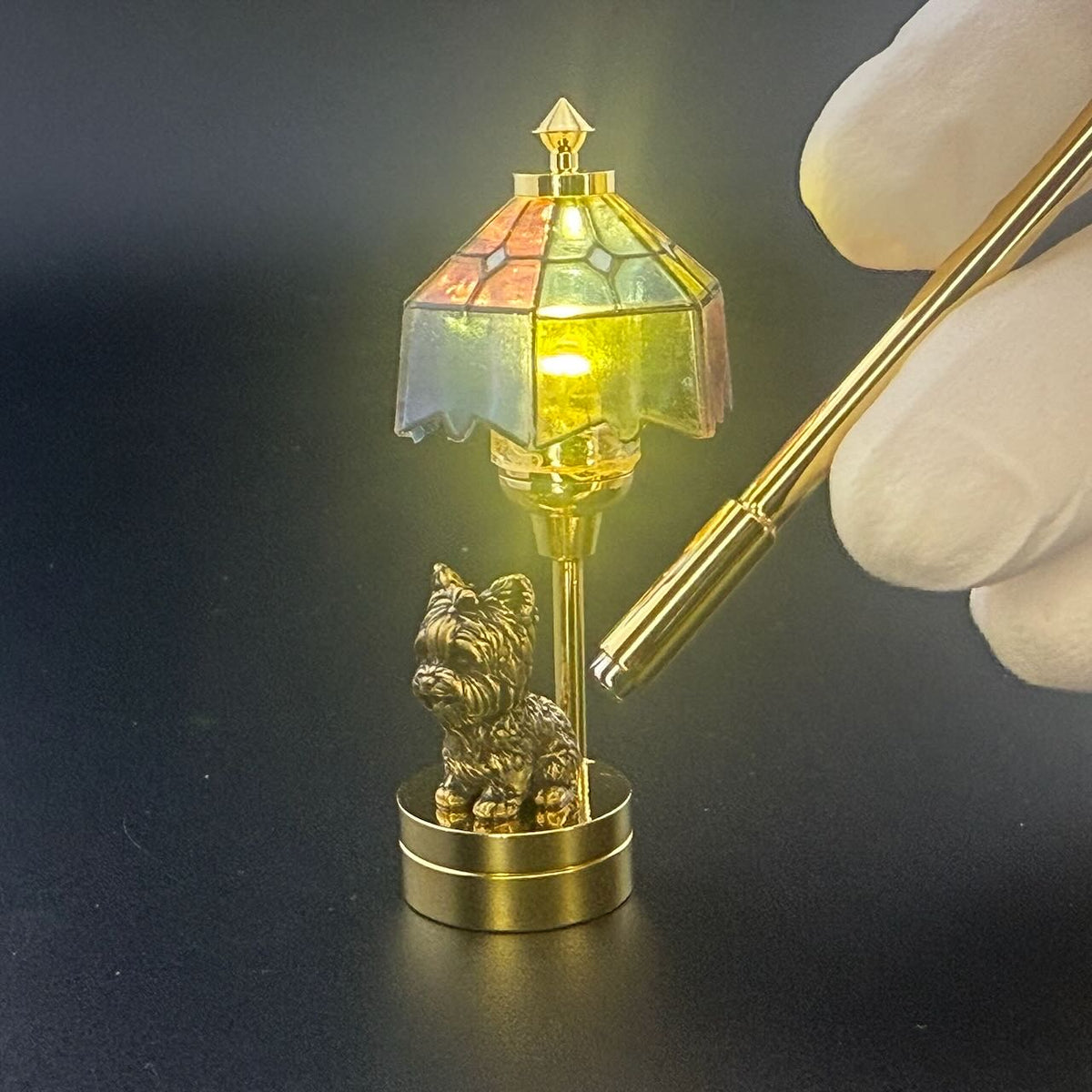 Lampe de table miniature sans contact avec baguette 1:12, lumière LED pour maison de poupée, sans contact, sans interrupteur, demande en mariage pour la Saint-Valentin
