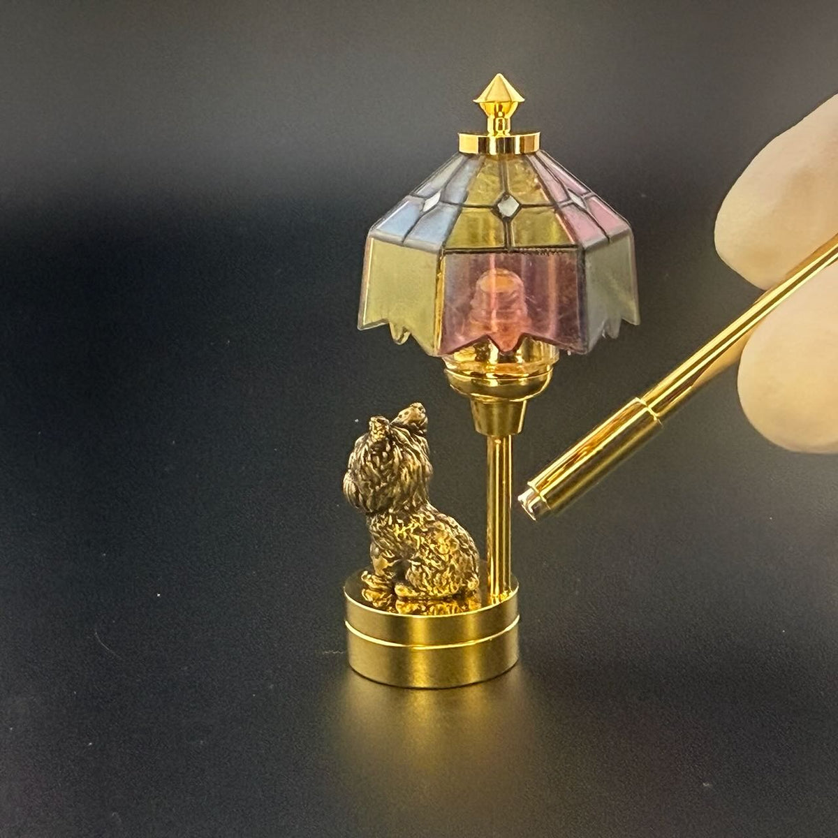Lampe de table miniature sans contact avec baguette 1:12, lumière LED pour maison de poupée, sans contact, sans interrupteur, demande en mariage pour la Saint-Valentin