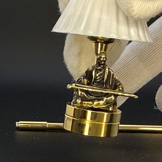 A Chinese warrior playing a musical instrument  table lamp Miniature Touchless operation with Wand  1:12  LED light for Dollhouse No-touch No-Switch Stick