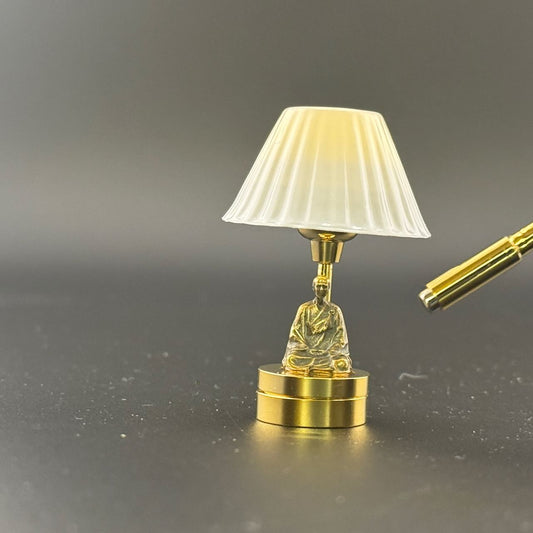 Monk figurine  table lamp Miniature Touchless operation with Wand  1:12  LED light for Dollhouse No-touch No-Switch Stick