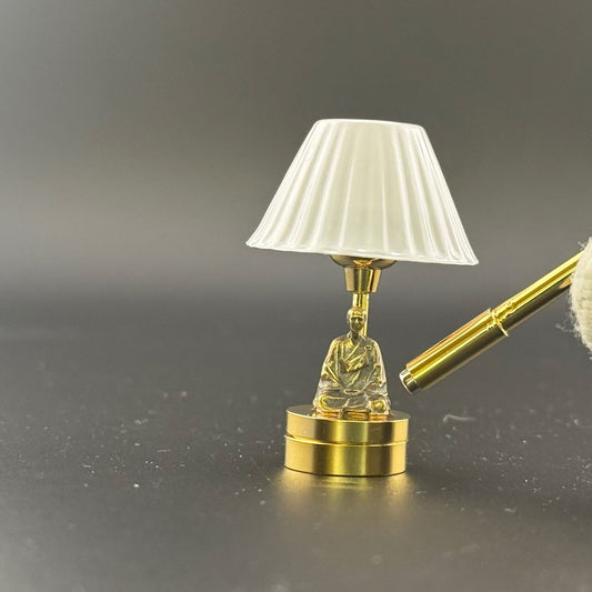 Monk figurine  table lamp Miniature Touchless operation with Wand  1:12  LED light for Dollhouse No-touch No-Switch Stick