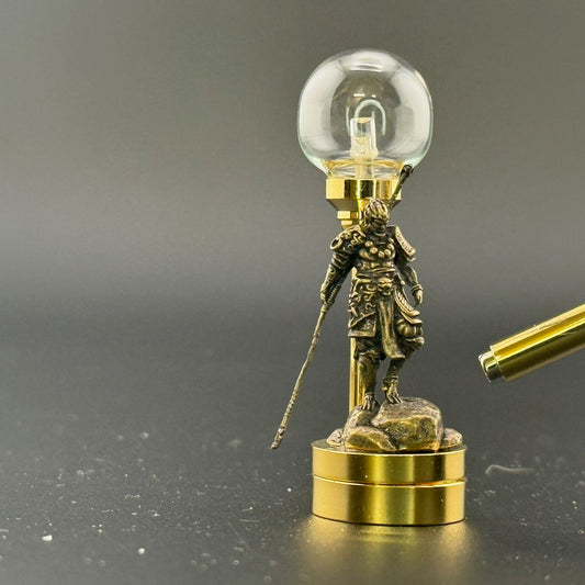 Samurai warrior figurine. table lamp Miniature Touchless operation with Wand  1:12  LED light for Dollhouse No-touch No-Switch Stick