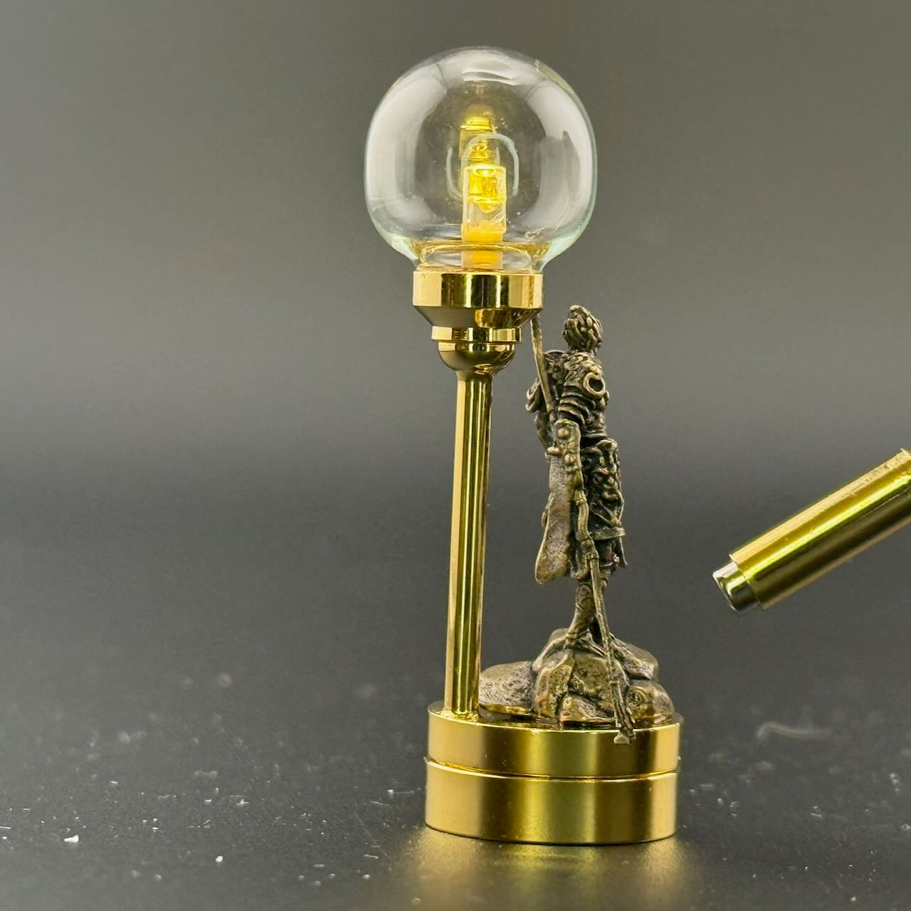 Samurai warrior figurine. table lamp Miniature Touchless operation with Wand  1:12  LED light for Dollhouse No-touch No-Switch Stick