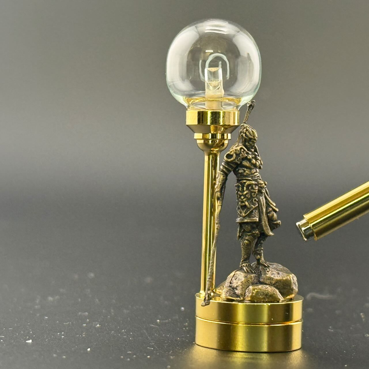 Samurai warrior figurine. table lamp Miniature Touchless operation with Wand  1:12  LED light for Dollhouse No-touch No-Switch Stick