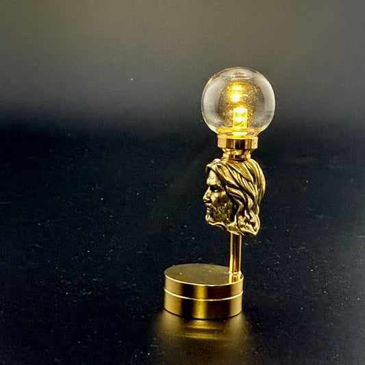 Jesus Christ figurine  Miniature Touchless operation with Wand  1:12 Religious table lamp LED light for Dollhouse No-touch No-Switch Stick