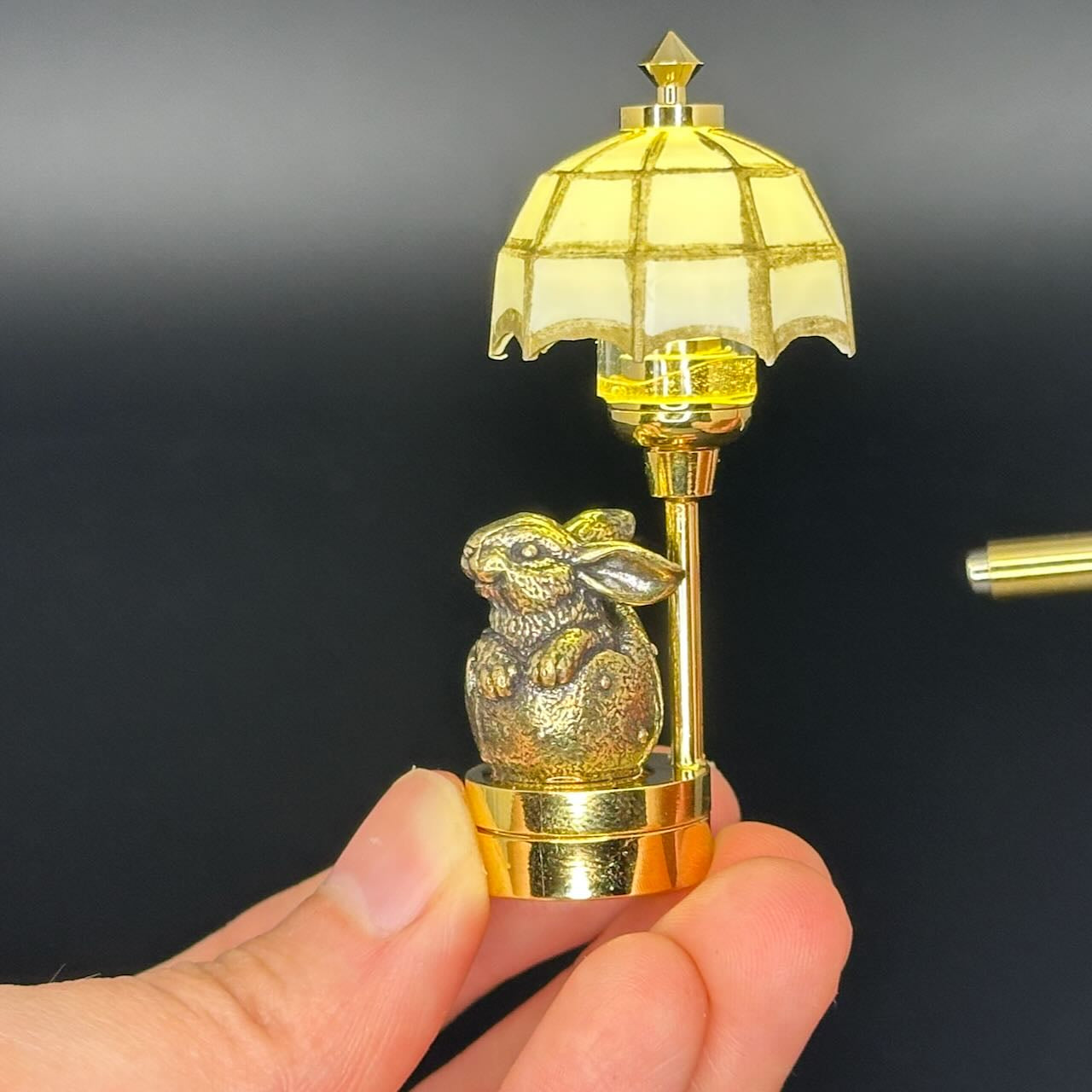 Easter egg Bunny Miniature Touchless operation with Wand  1:12 table lamp LED light for Dollhouse