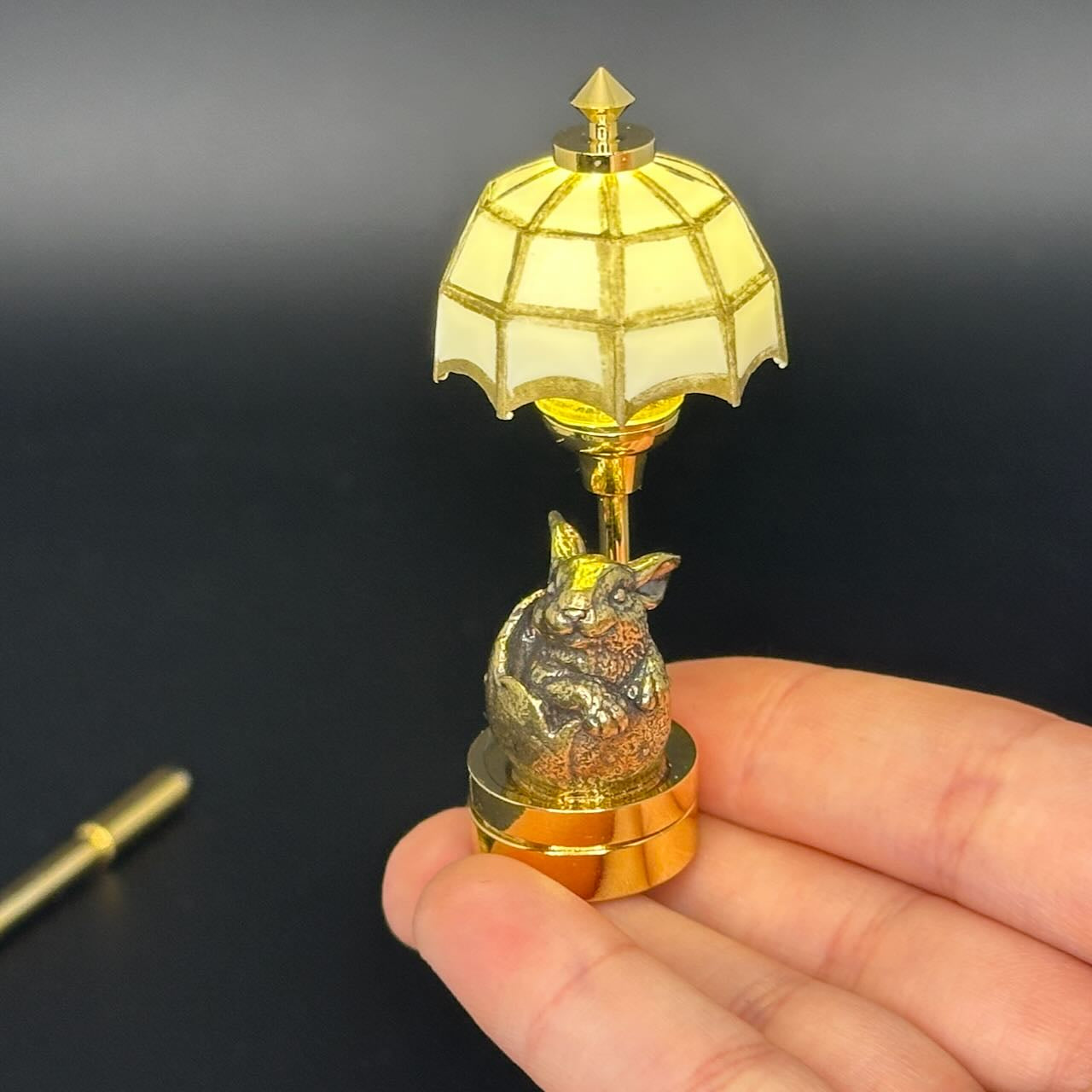 Easter egg Bunny Miniature Touchless operation with Wand  1:12 table lamp LED light for Dollhouse