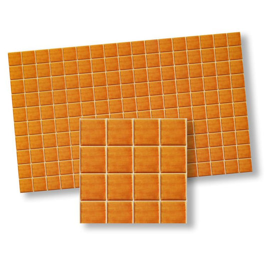 1:12 Scale Dollhouse Wall Tile  Deep Mustard Yellow Brown