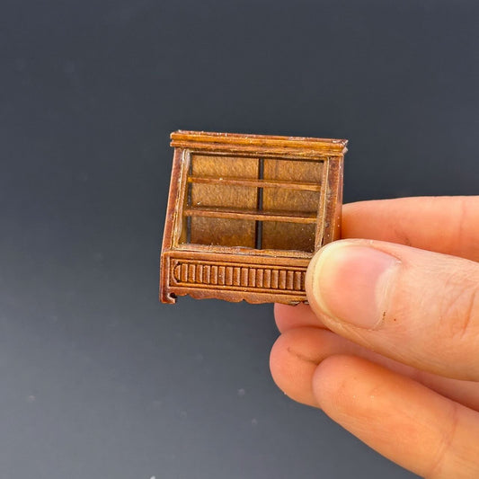 1:48 1/4" quarter scale store shop shelves unit Walnut - Top Quality Q3810 D Walnut Slant Front Showcase