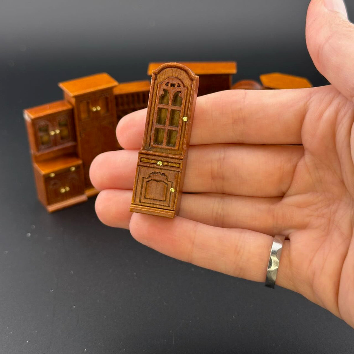 1:48 1/4" quarter scale Victorian kitchen room set 8pcs Top quality Walnut dollhouse miniature (Copy)