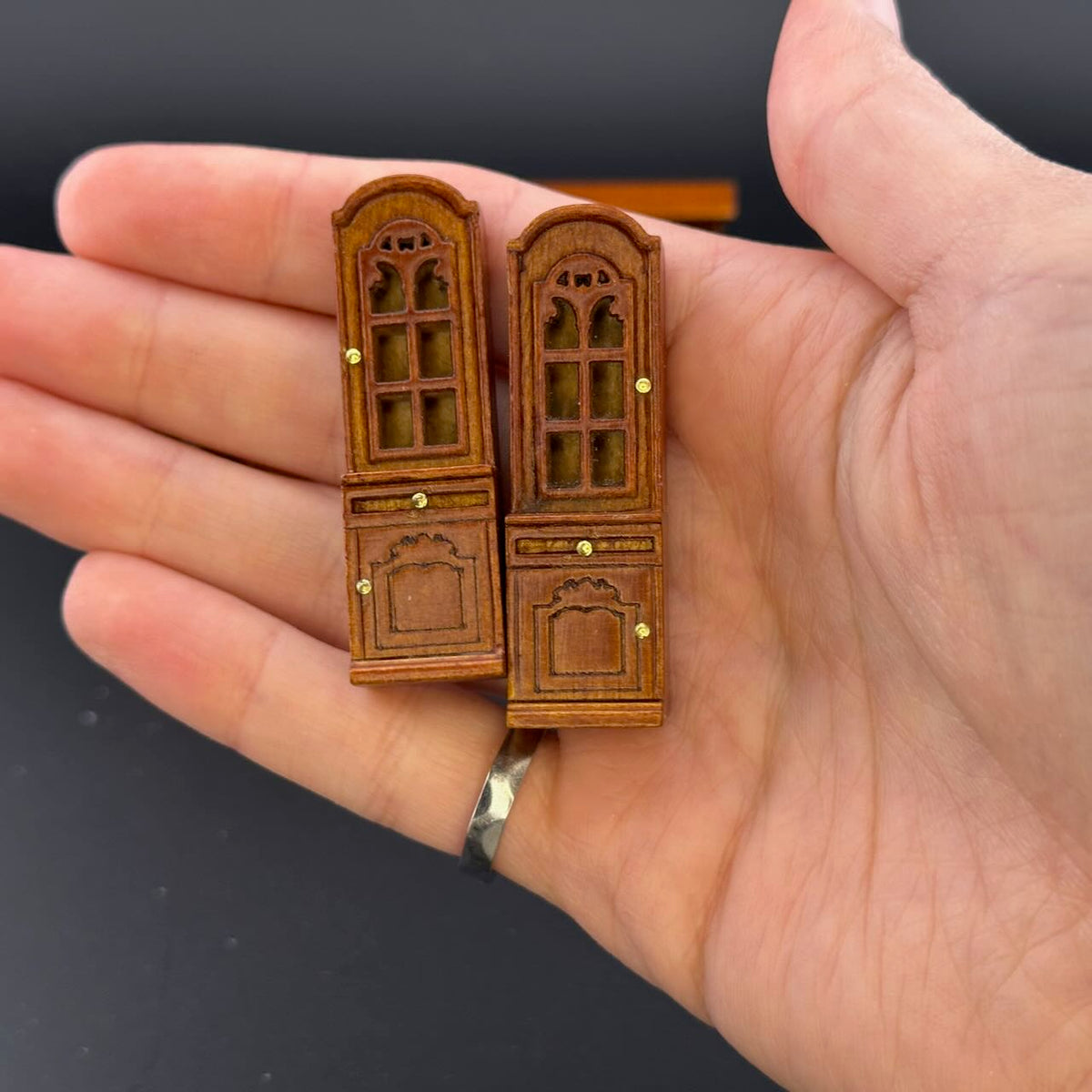 1:48 1/4" quarter scale Victorian kitchen room set 8pcs Top quality Walnut dollhouse miniature (Copy)