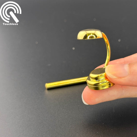Miniature Touchless operation with Wand 1:12 desk Brass gold table light Dollhouse No-touch No-Switch Stick Tabletop
