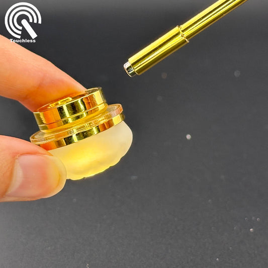 Miniature BRASS ceiling lamp Touchless operation with Wand frosted shade LED  1:12 scale for dollhouse No-touch No-Switch (Copy)