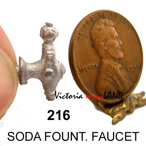 ODA FOUNT. FAUCET 3/4"L unfinished DIY metal miniature for dollhouse - Do it yourself