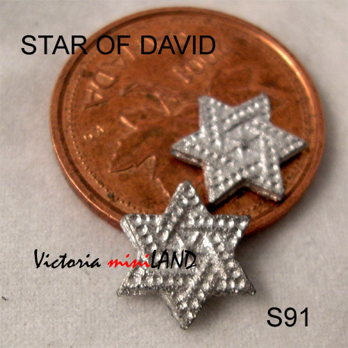 Étoile de David, 2 pièces, miniature en métal de 6,35 mm de hauteur, pour maison de poupée - Faites-le vous-même