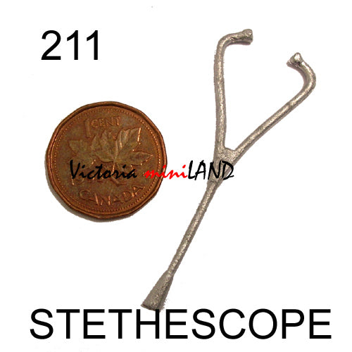 DR.'S STETHOSCOPE 2"L unfinished DIY metal miniature for dollhouse - Do it yourself