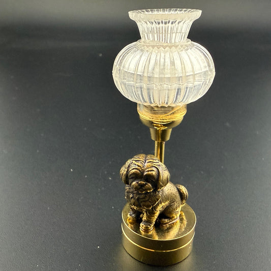 Shih Tzu Dog Miniature Touchless operation with Wand  1:12 table lamp LED for Dollhouse table light solid brass