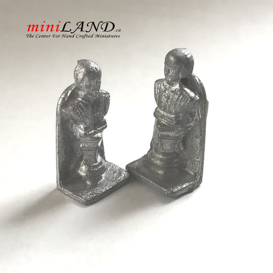 Serre-livres miniature en métal non fini, torse de Shakespeare, pour maison de poupée - Faites-le vous-même - 2 pièces